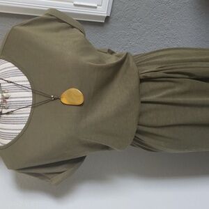 Casual Army Green Tulip Wrap Dress S